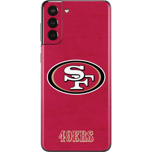 NFL San Francisco 49ers Distressed Galaxy S21 Plus 5G Skin